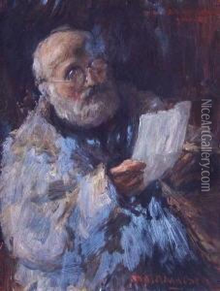 Bildnis Einer Lesenden Mannes Oil Painting - Albert Mannchen