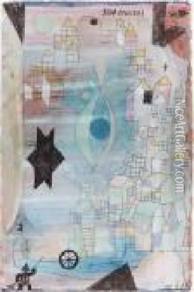 Mit Dem Netzfischer (recto); Zeichnung (verso) Oil Painting - Paul Klee