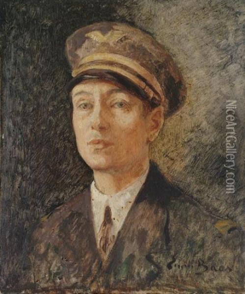 Portrait D'un Aviateur Oil Painting - Emile Baes