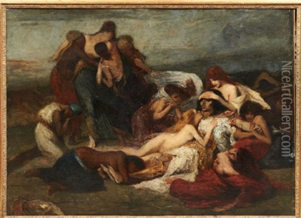 La Mort Du Roi De Ceylan Oil Painting - Fernand Cormon