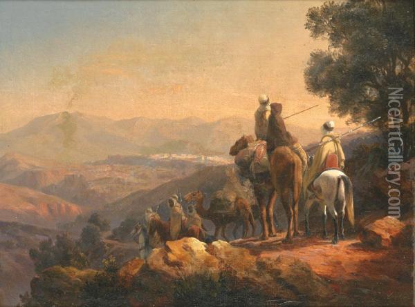 Cavaliers Dans Le Djebel Oil Painting - Curtius Grolig