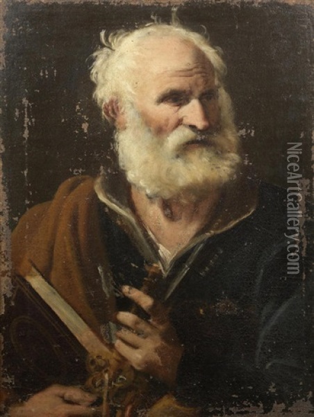 Saint Peter Oil Painting - Giovanni Lanfranco