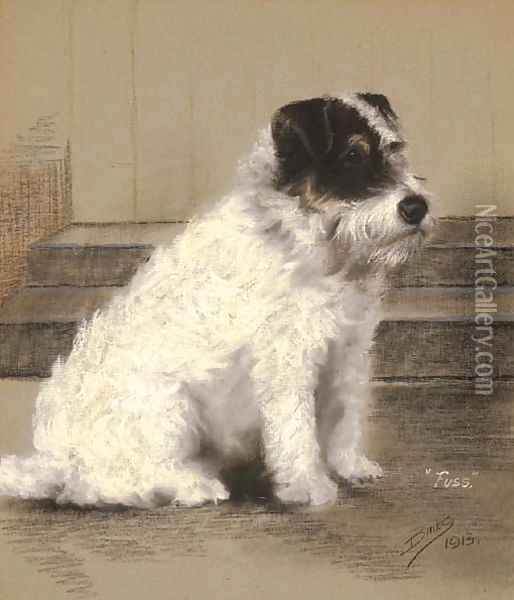 Fuss, a Terrier Oil Painting - Binks, R. Ward