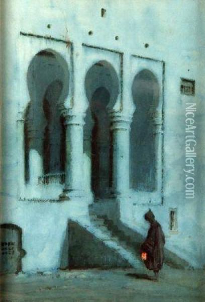 The Bank At Tangiers Oil Painting - Albert Moulton Foweraker