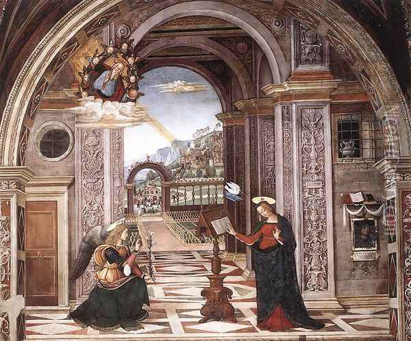 Annunciation Oil Painting - Bernardino di Betto (Pinturicchio)