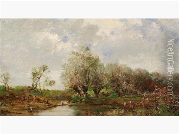 Ruisseau Dans La Campagne Oil Painting - Leon Germain Pelouse