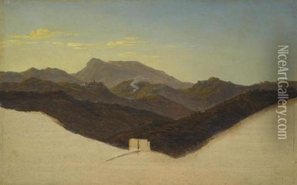 View Of San Vito With Monte Guadagnolo In The Distance Oil Painting - Heinrich Reinhold