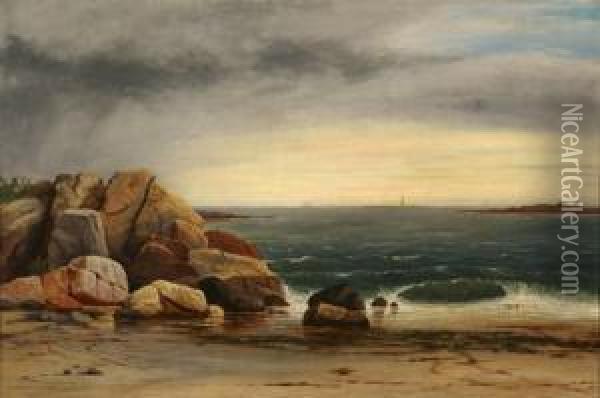 Newport Beach With Approaching Storm Oil Painting - John Frederick Kensett