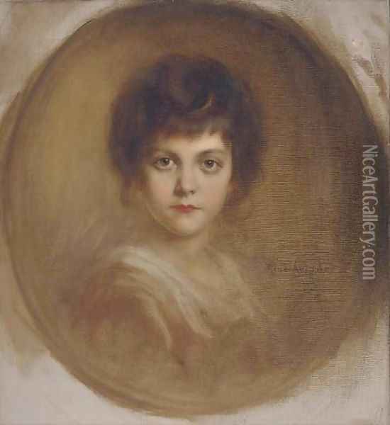 Portrait of a young girl Oil Painting - Rene Avigdor