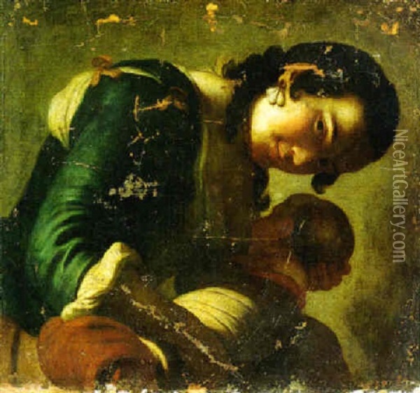 Mother And Child Oil Painting - Pietro Antonio Rotari