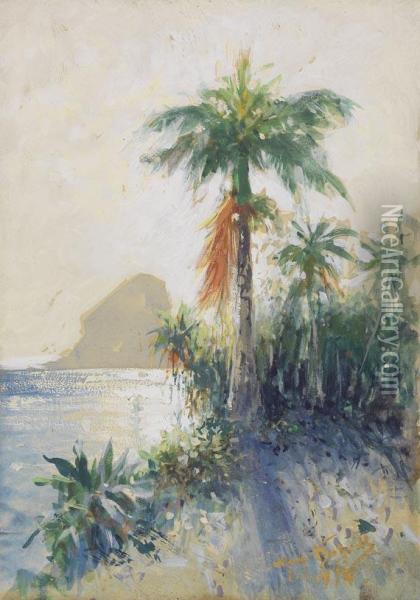Rio De Janeiro, Blick Auf Den Zuckerhut Oil Painting - Hans Bohrdt