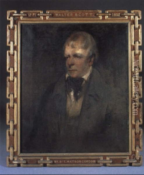 Portrait Of Sir Walter Scott With Black Neckerchief Oil Painting - John Watson Gordon