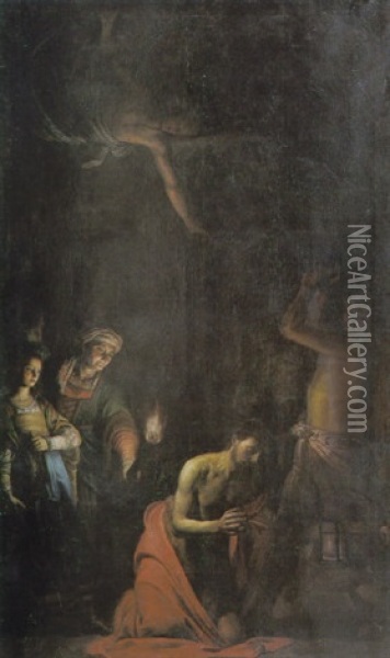 Il Martirio Di San Giovanni Battista Oil Painting - Gerrit Van Honthorst