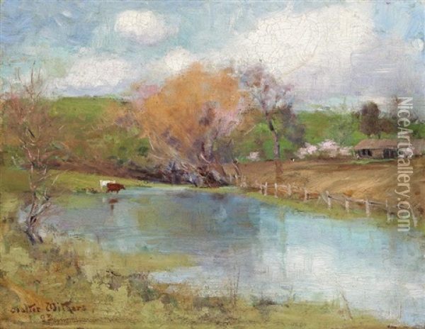 Spring Landscape Oil Painting - Walter Herbert Withers