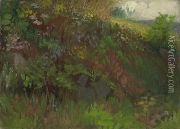 Boschung Mit Sommerblumen Oil Painting - Johannes Lippmann