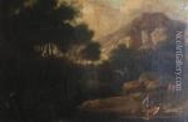 Landscape With Figures Oil Painting - Salvator Rosa