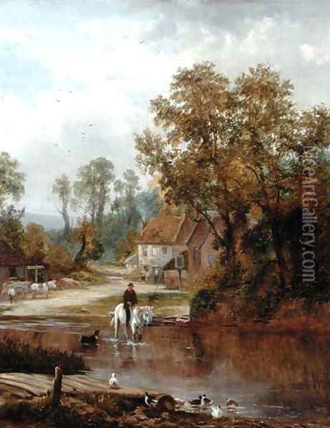 A ford on the River Arun Oil Painting - Sidney Clark