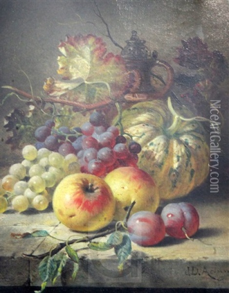 Still Lifes Of Fruit Oil Painting - Joseph Denovan Adam