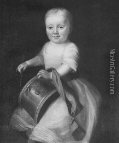 Boy With A Drum Oil Painting - Joseph B. Blackburn