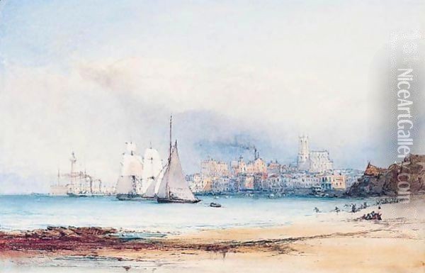 Shipping Off Margate, Kent Oil Painting - John Callow