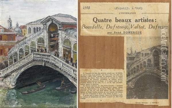 Le Pont Rialto Oil Painting - Georges Dufrenoy