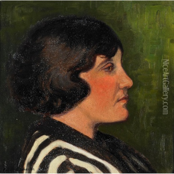 Portrait Of Florence Oil Painting - Francis Hans Johnston