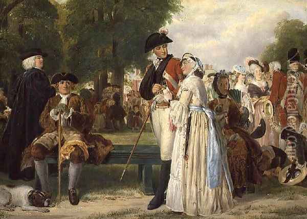 The World Forgetting Sunday Afternoon in Kensington Gardens 1877 Oil Painting - John Callcott Horsley
