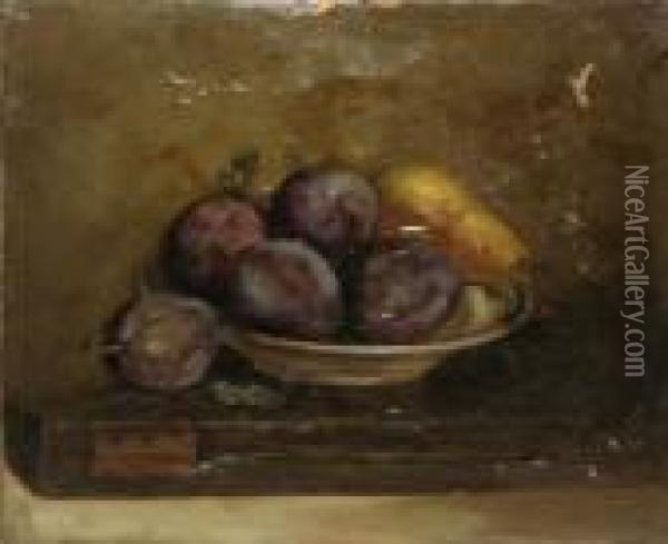 Naturastatica Cu Fructe Oil Painting - Theodor Aman