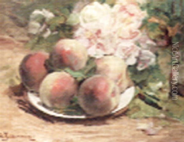 Peaches Oil Painting - Georges Jeannin