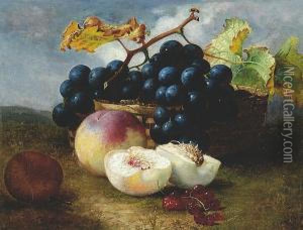 A Still Life Of Fruit In A Basket Oil Painting - Eloise Harriet Stannard