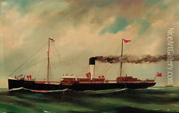 The steamer Nottingham Oil Painting - Joseph Jansen