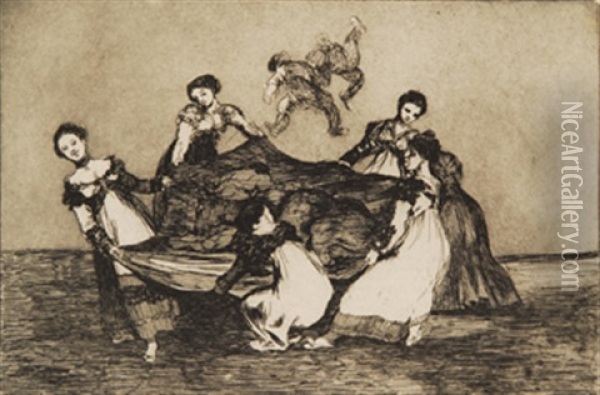Los Proverbios . Coleccion De 18 Grabados Al Aguafuerte Oil Painting - Francisco Goya