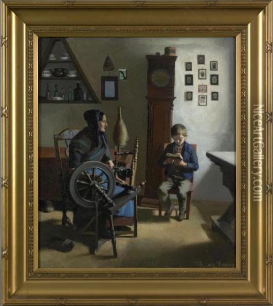 Interior Scene Oil Painting - Niels Christian Hansen