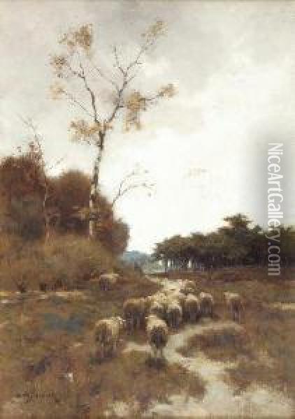 The Return Of The Flock Oil Painting - Willem II Steelink