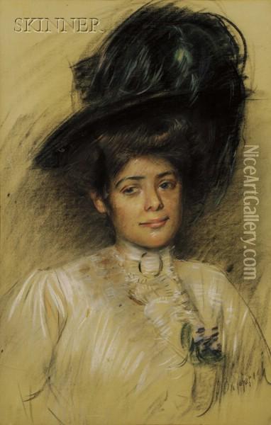 Portrait Of A Woman Oil Painting - Paul Cesar Helleu