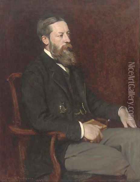 Portrait of John Robert Nolland Oil Painting - Herman Gustave Herkomer