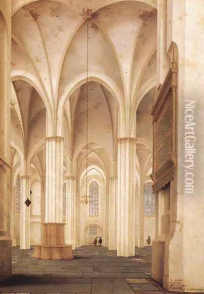 The Buurkerk at Utrecht 1654 Oil Painting - Pieter Jansz Saenredam