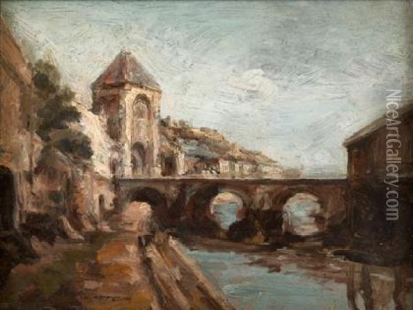 The Bridge Oil Painting - Victor Charreton