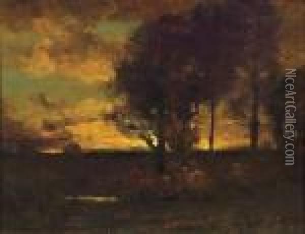 ''evening'' Oil Painting - John Francis Murphy