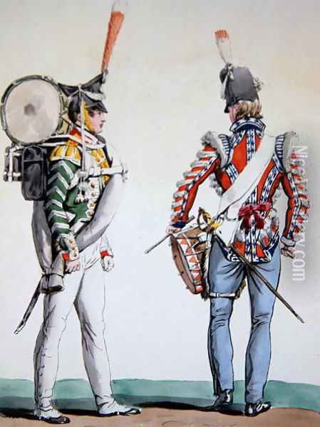 English and Russian drummers Oil Painting - Carle Vernet