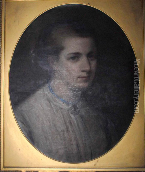 Portrait Of The Hon. Mildred Mary Fortescue, Mrs. Adams Oil Painting - Jane Fortescue Seymour