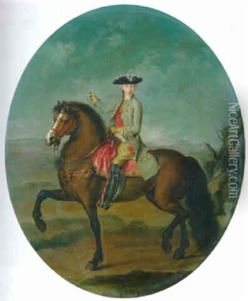 An Equestrian Portrait Of Francis, Duke Of Lorraine Oil Painting - Francesco Liani