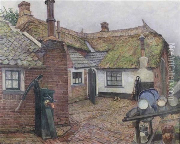 A Farmhouse In Elburg Oil Painting - Jo (van Hattem) Koster