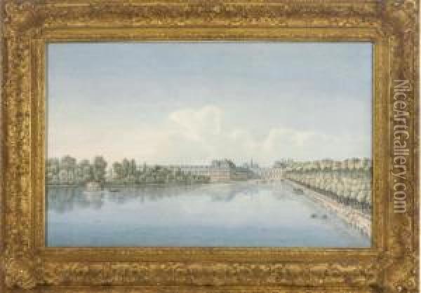View Of The Chateau De Fontainebleau Oil Painting - Antoine-Ignace Melling