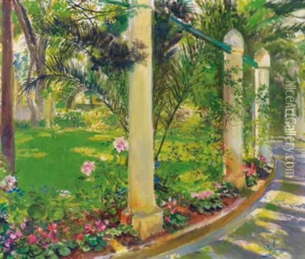 L'allee De La Noria, Djenan Meryem, Alger Oil Painting - Georges Antoine Rochegrosse
