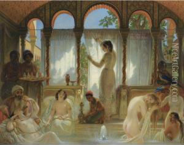The Harem Bath Oil Painting - Philippe Van Bree