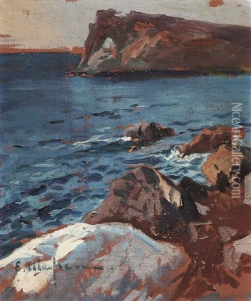 La Foradada, Mallorca Oil Painting - Eliseo Meifren y Roig