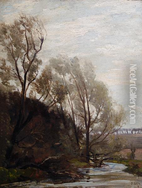 River Landscape Oil Painting - Robert Noble