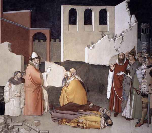 Pope St Sylvester's Miracle (detail) 1340 Oil Painting - Maso Di Bianco