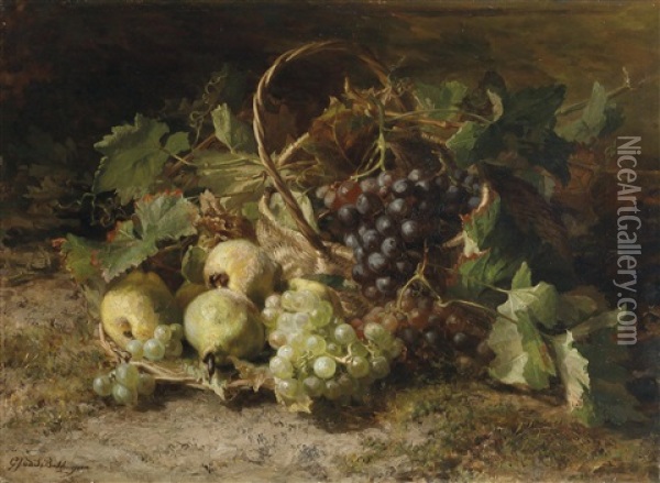 Fruchtestillleben Mit Weintrauben Und Birnen Oil Painting - Gerardina Jacoba van de Sande Bakhuyzen